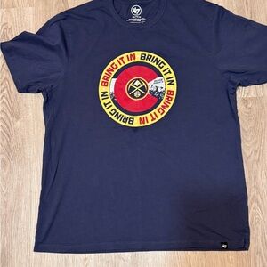 Men’s Denver Nuggets 47 Navy Blue Graphic T-Shirt